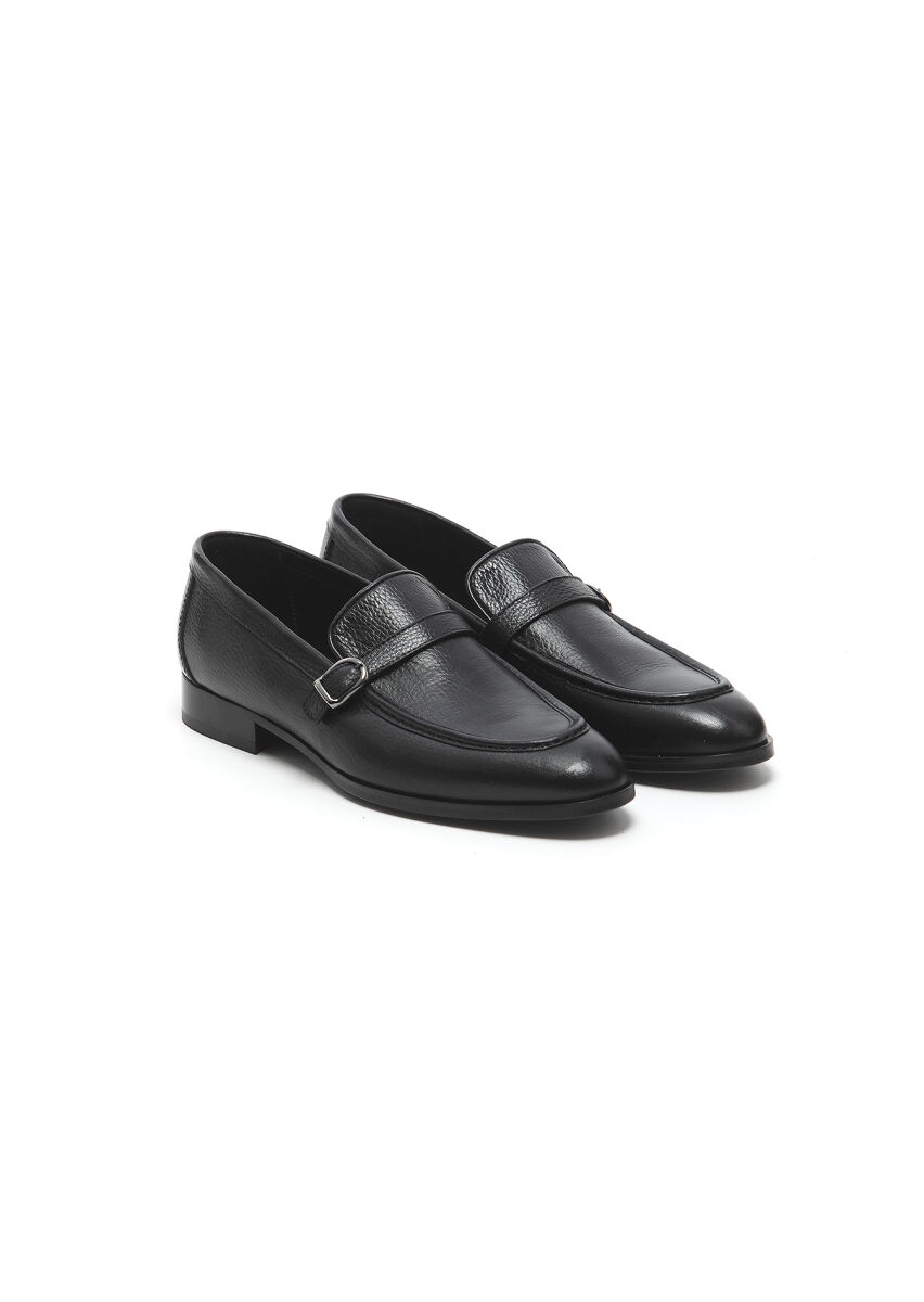 Siyah Deri Klasik Loafer - 2
