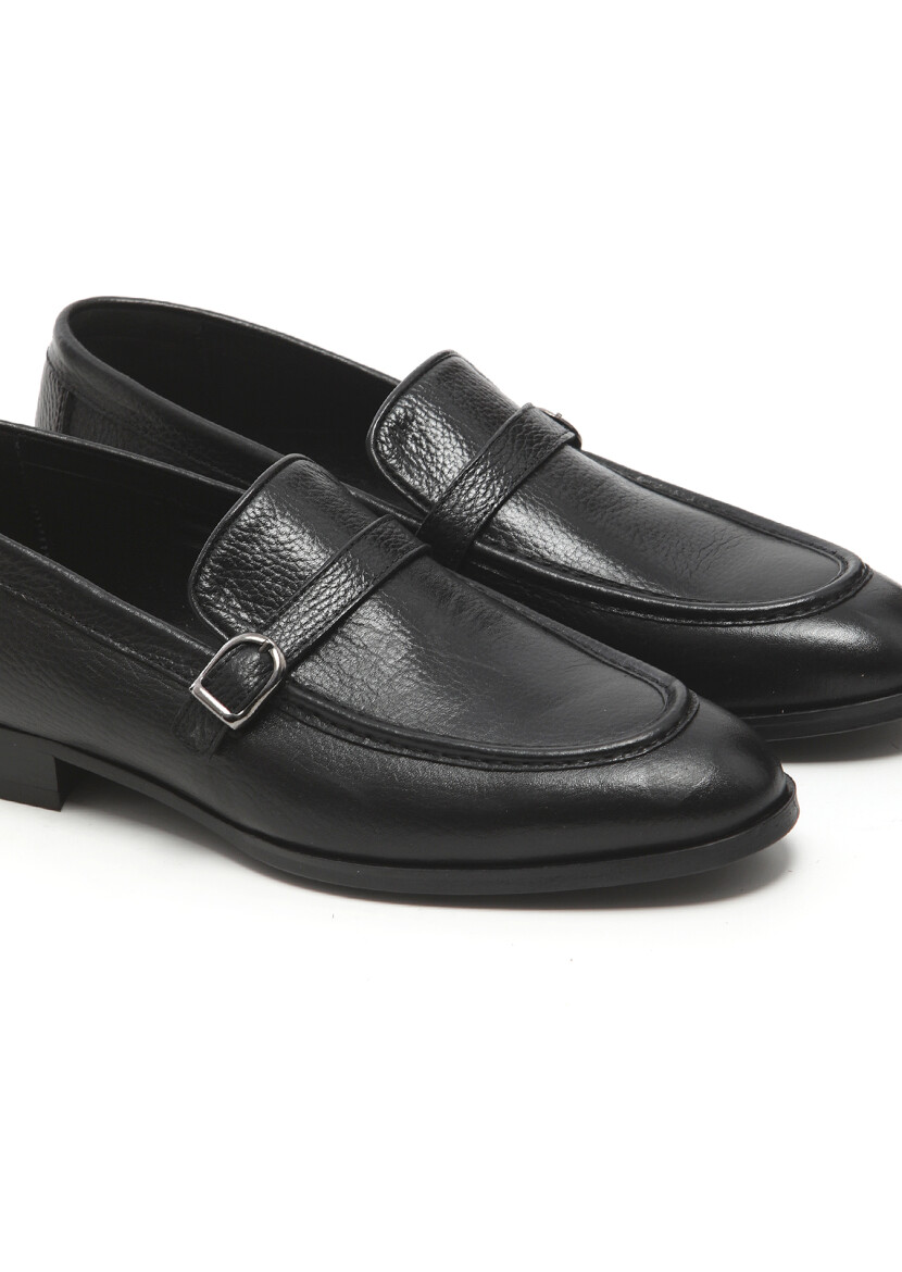 Siyah Deri Klasik Loafer - 3