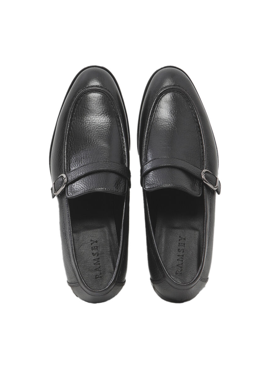 Siyah Deri Klasik Loafer - 6