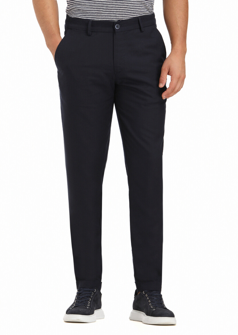 Siyah Düz Dokuma Jogging Fit Casual Pantolon 