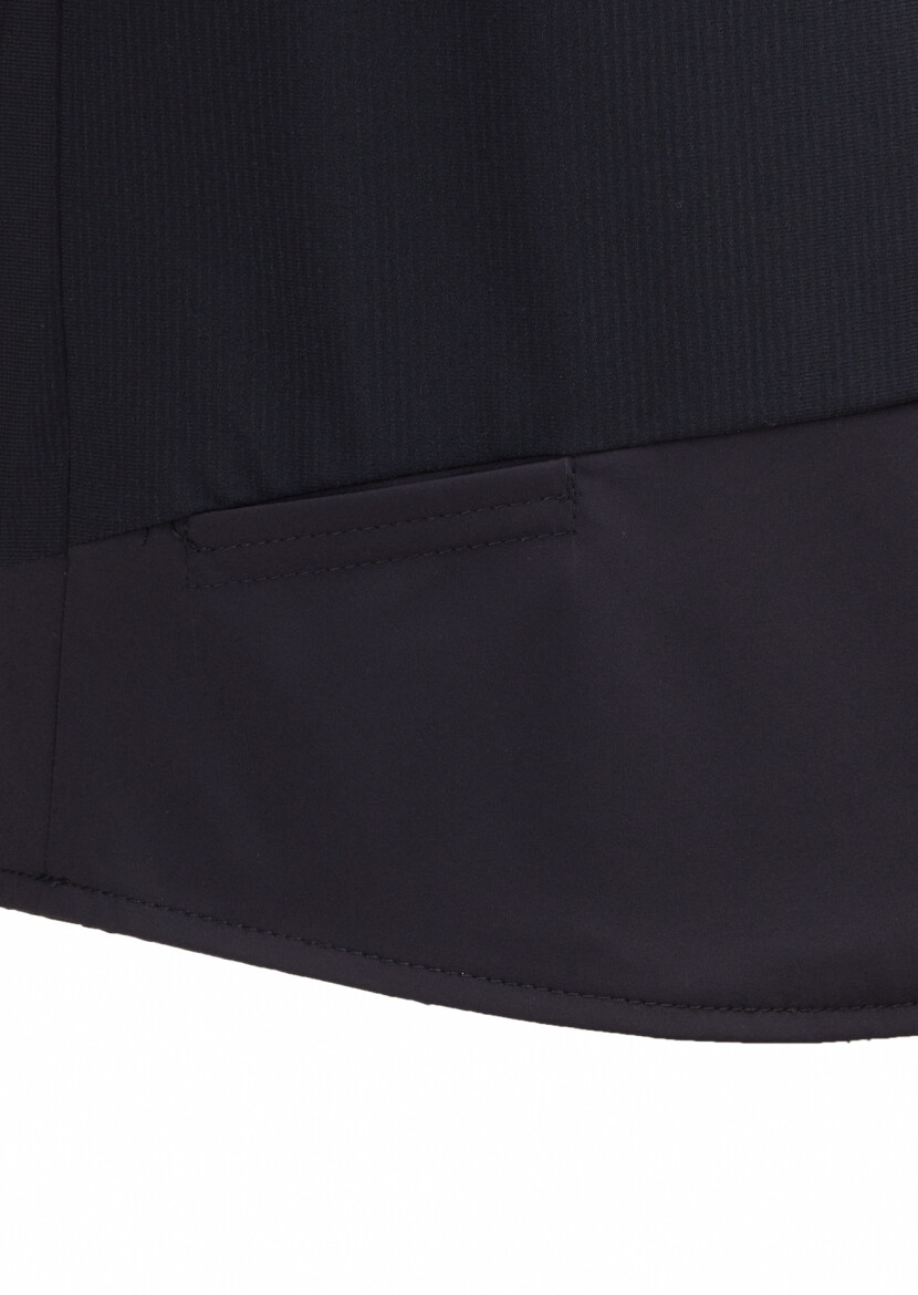 Siyah Regular Fit Dik Yaka Casual Örme Spor Yelek - 3