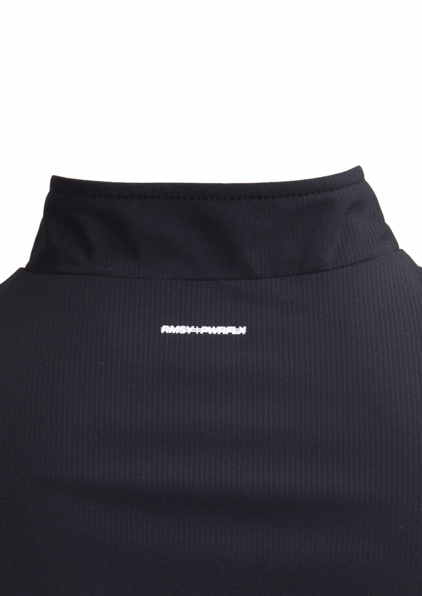 Siyah Regular Fit Dik Yaka Casual Örme Spor Yelek - 5