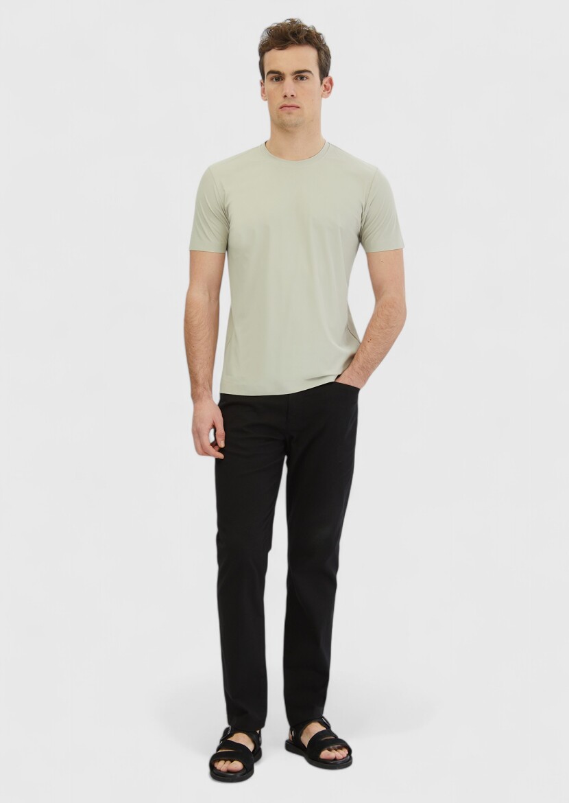 Stone Plain Crew Neck T-Shirt - 2
