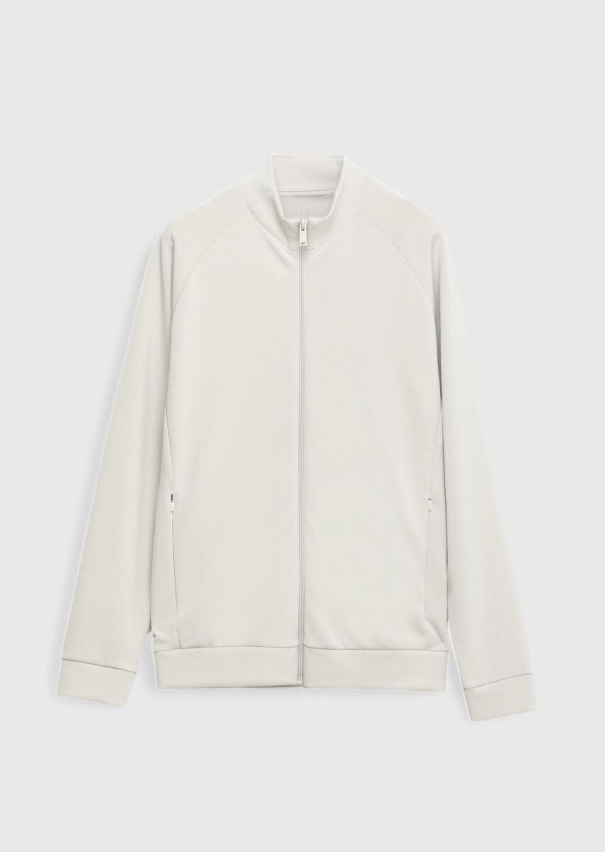 Stone Turtleneck Plain Sweatshirt - 1