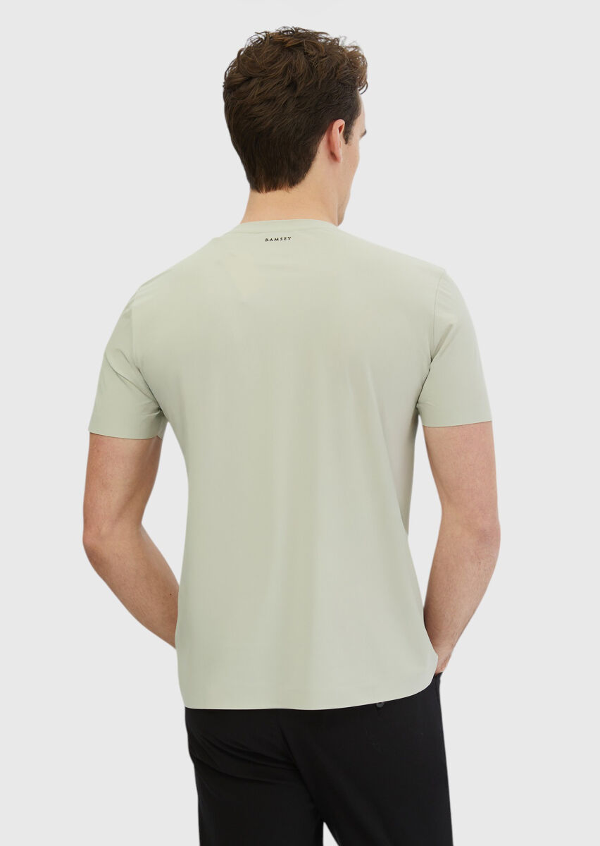 Taş Düz Bisiklet Yaka T-Shirt - 6