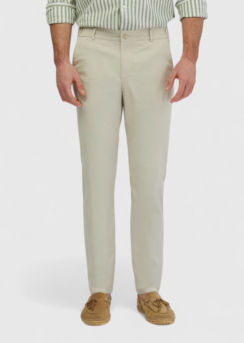 Taş Düz Dokuma Jogging Fit Casual Pamuk Karışımlı Pantolon - 2