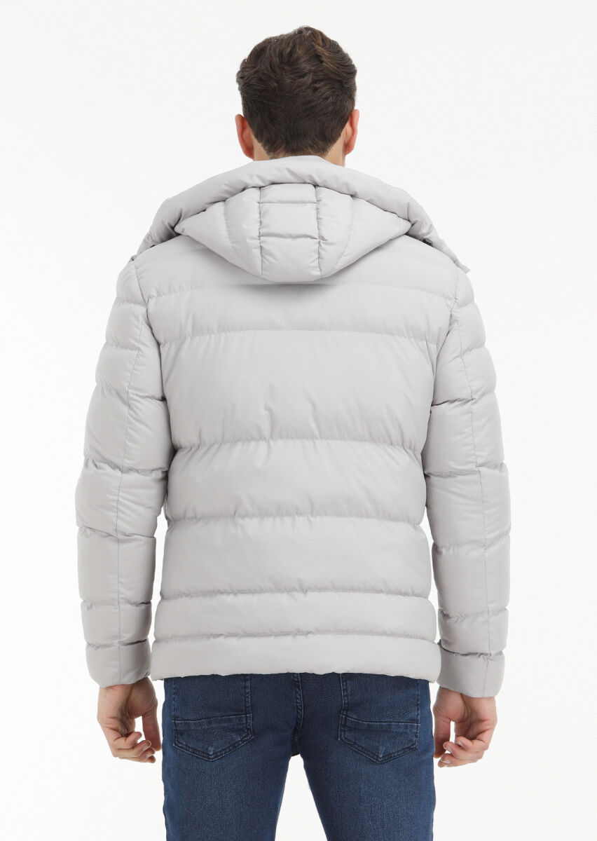 Taş Regular Fit Kapüşonlu Casual Dokuma Mont - 6