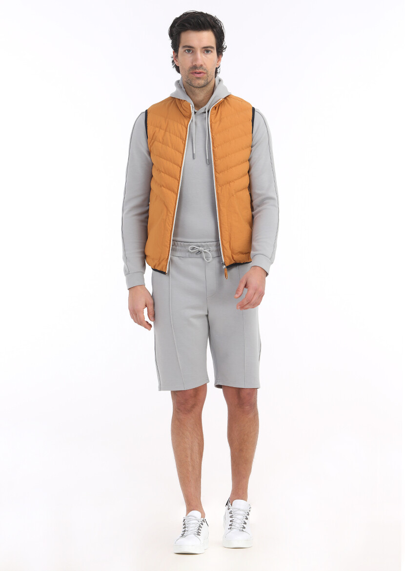 Turuncu Regular Fit Dik Yaka Casual Dokuma Spor Yelek - RAMSEY