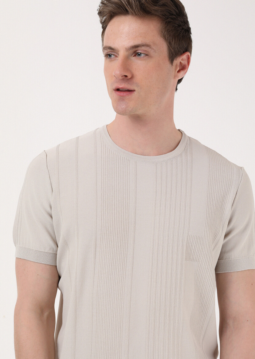 Vizon Bisiklet Yaka Jakarlı Triko - 2