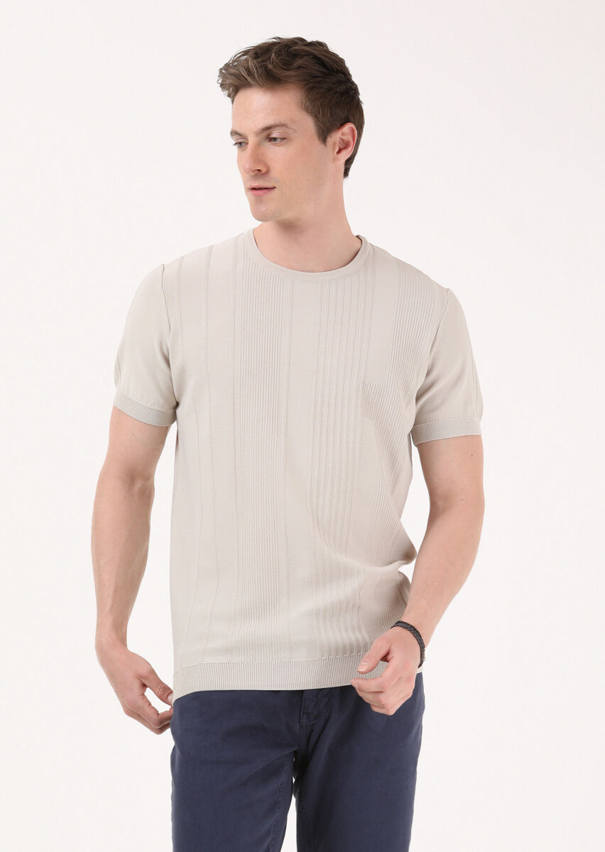 Vizon Bisiklet Yaka Jakarlı Triko - 3