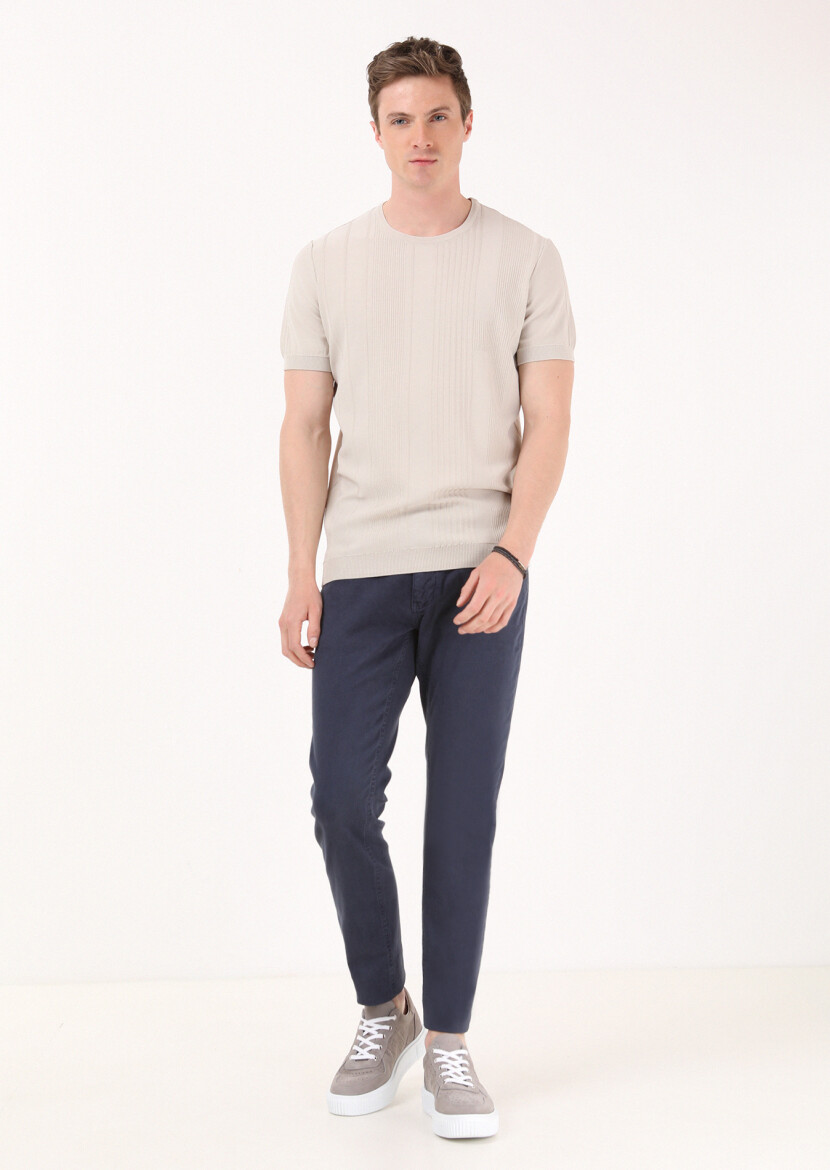 Vizon Bisiklet Yaka Jakarlı Triko - 5