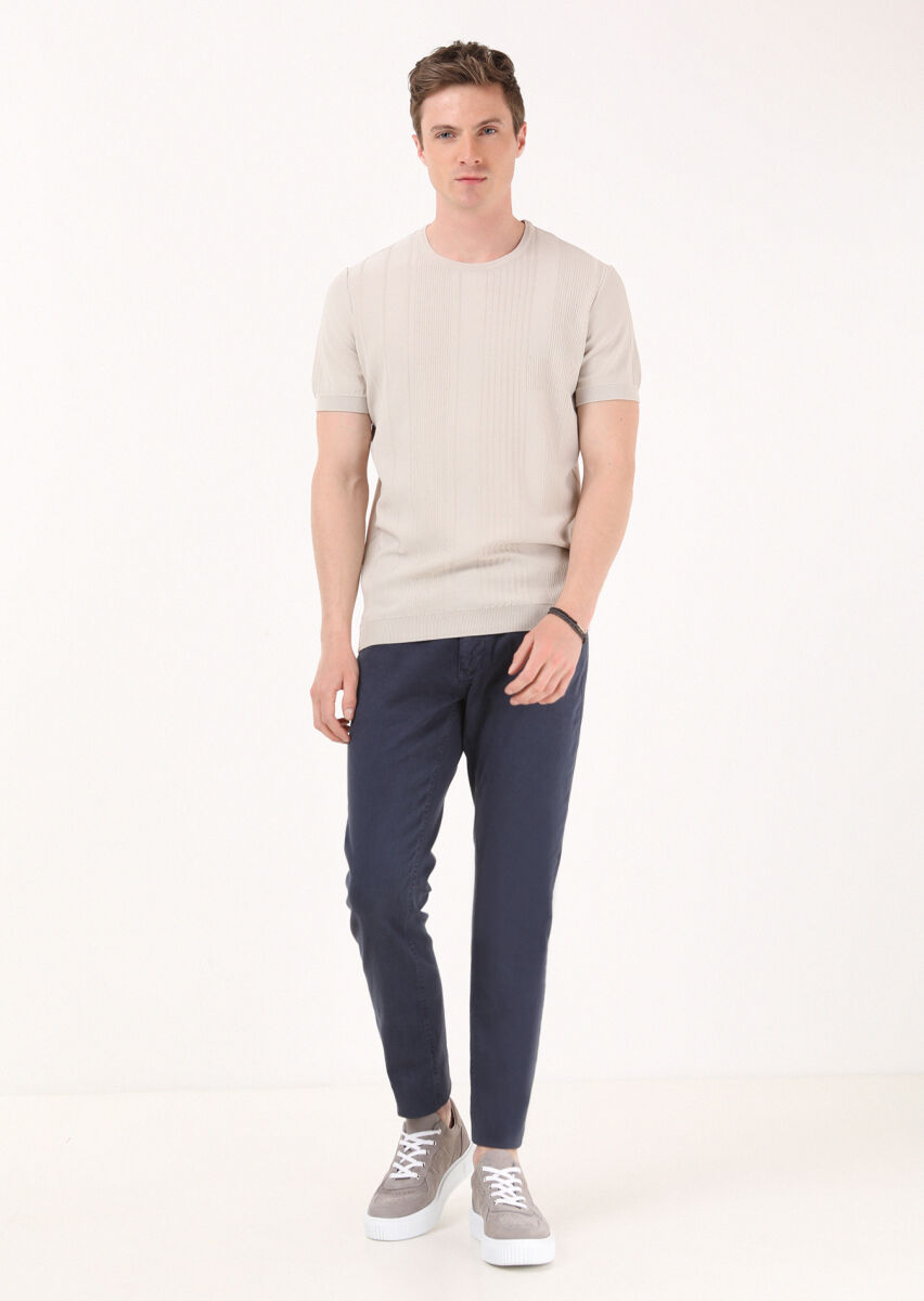 Vizon Bisiklet Yaka Jakarlı Triko - 5