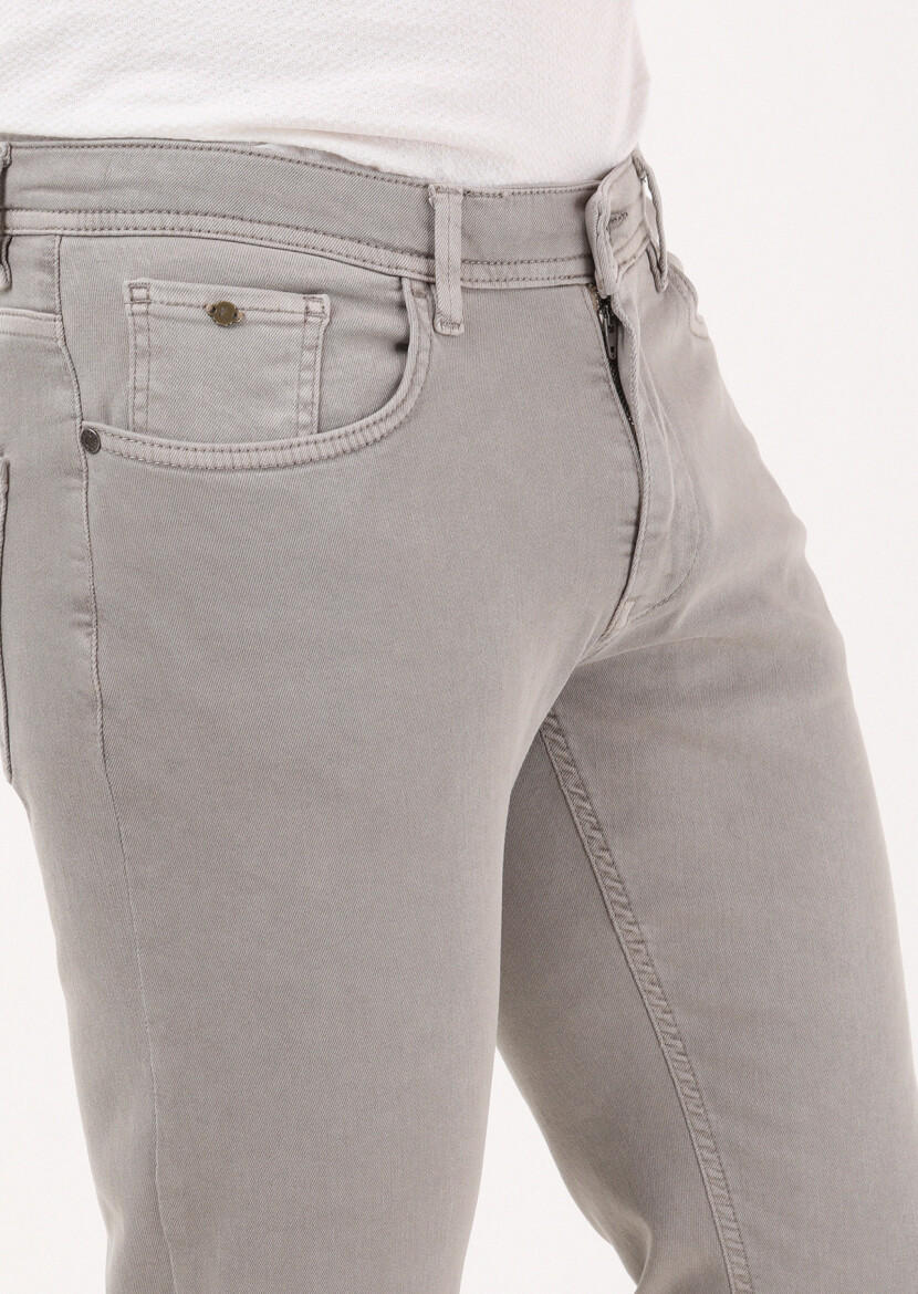 Vizon Düz Dokuma Slim Fit Casual Pamuk Karışımlı Pantolon 