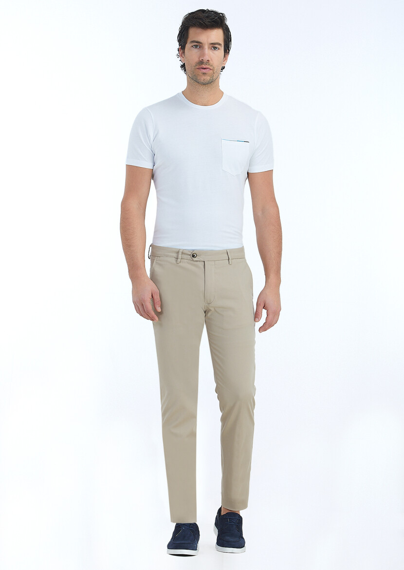 Vizon Düz Dokuma Slim Fit Casual Pantolon - 1