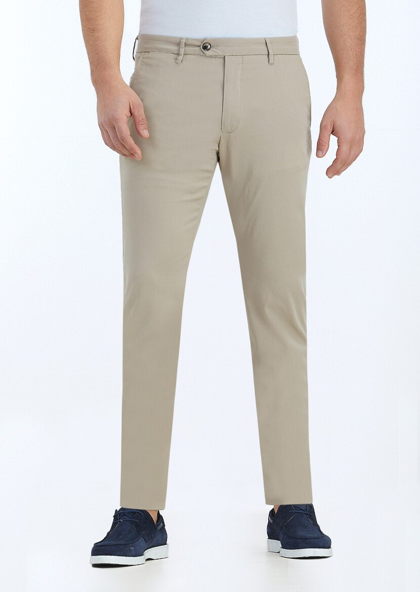 Vizon Düz Dokuma Slim Fit Casual Pantolon 
