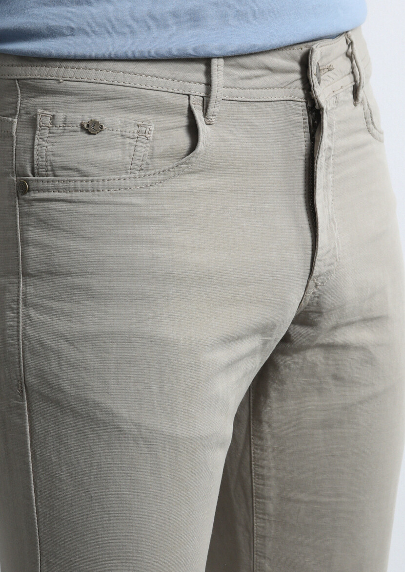 Vizon Mikro Dokuma Slim Fit Casual Pamuk Karışımlı Pantolon - 2
