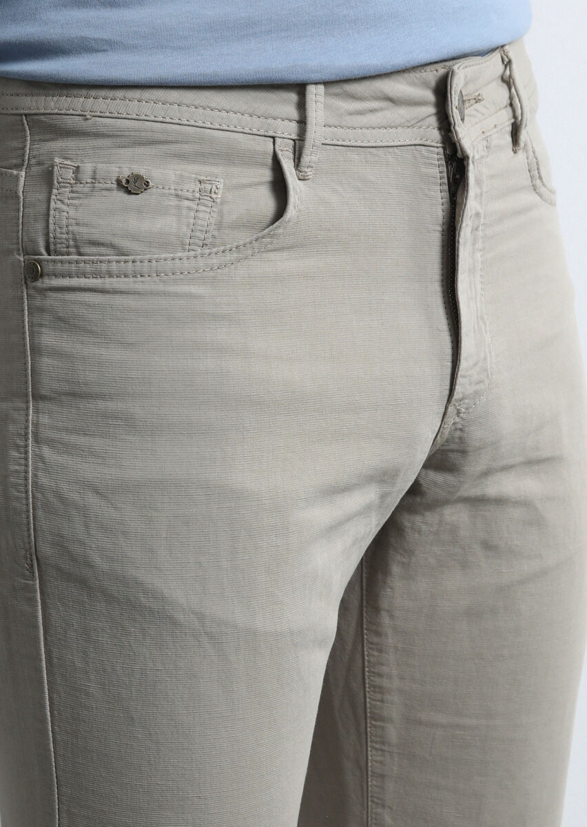 Vizon Mikro Dokuma Slim Fit Casual Pamuk Karışımlı Pantolon - 2