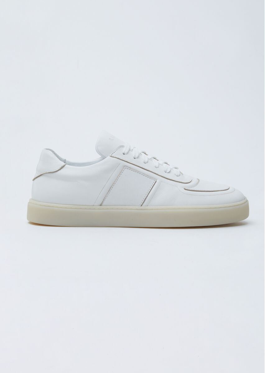 White Leather Sneaker - 1