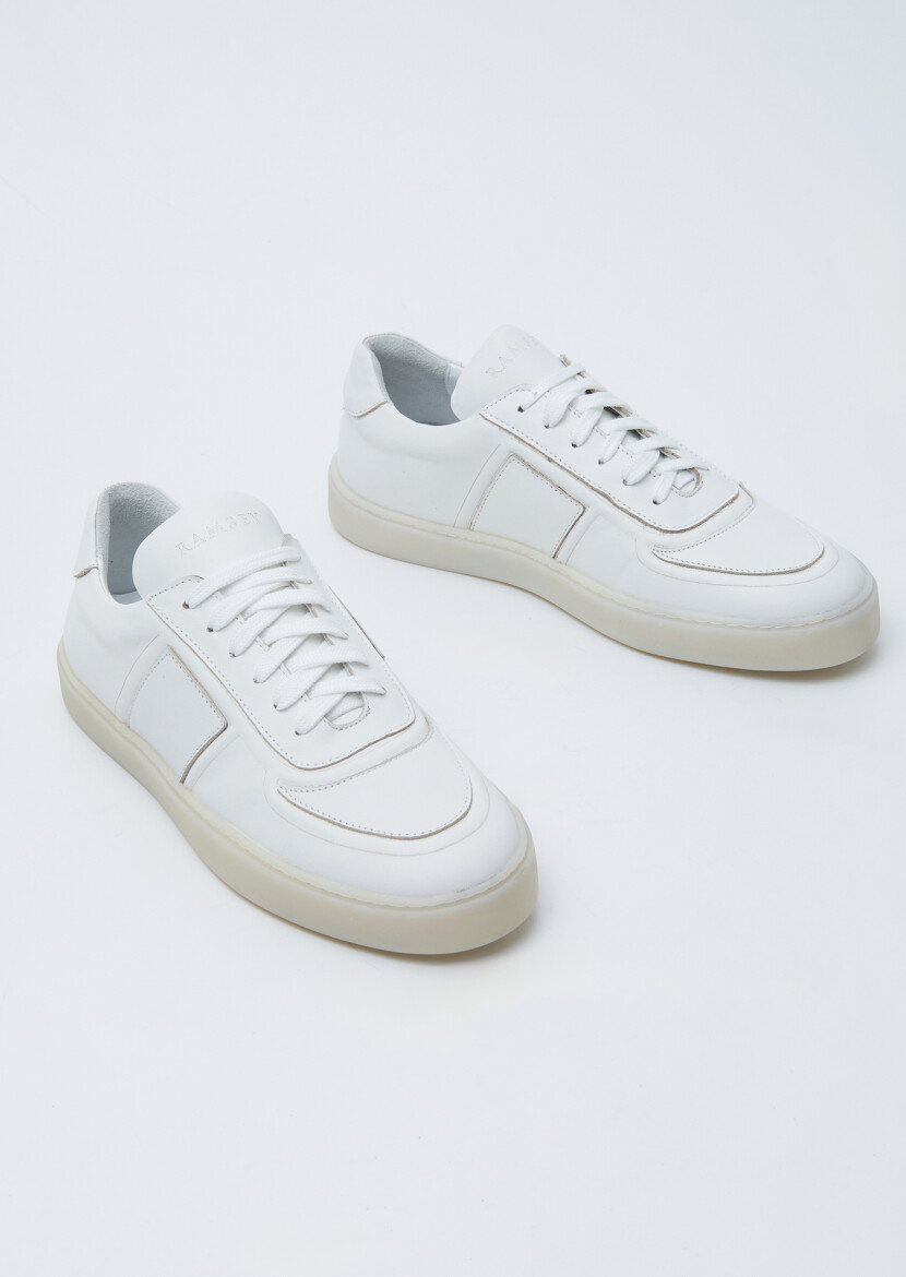 White Leather Sneaker - 3