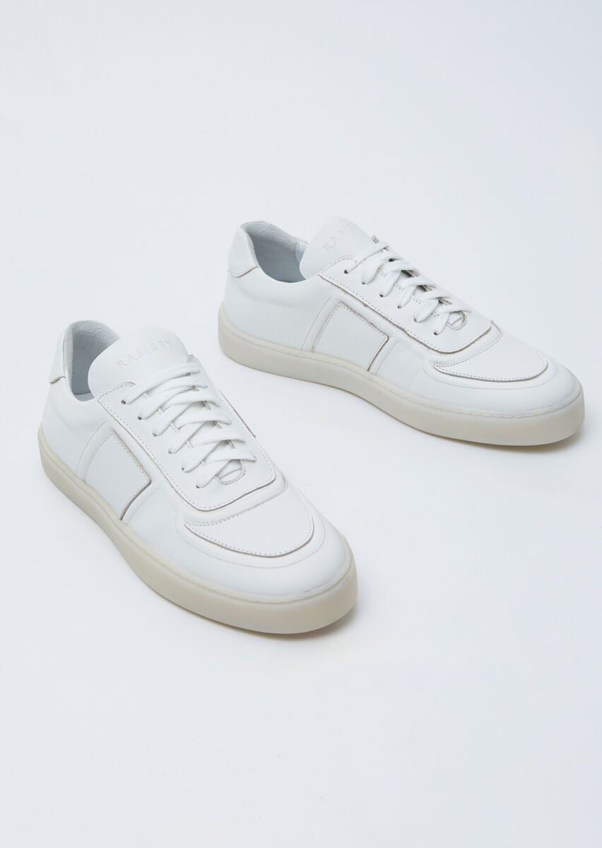 White Leather Sneaker - 3