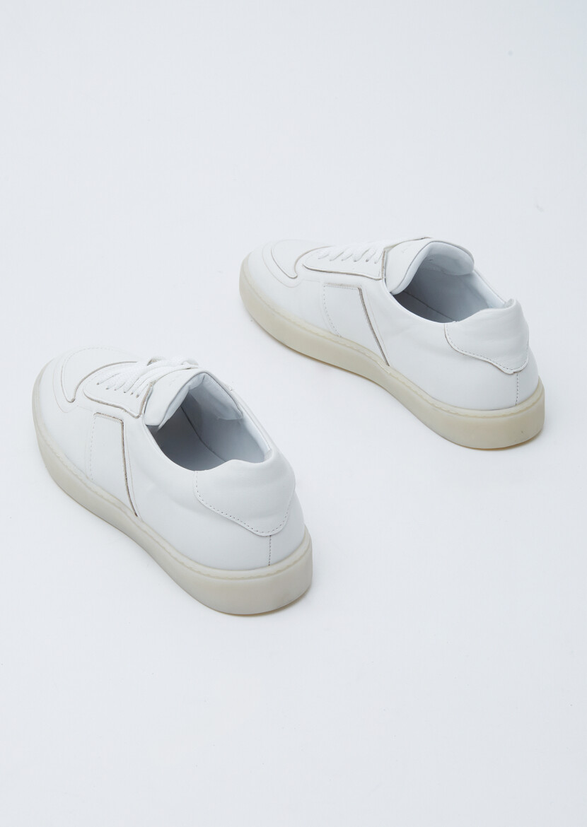 White Leather Sneaker - 5