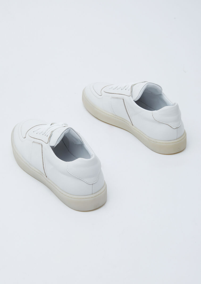 White Leather Sneaker - 5