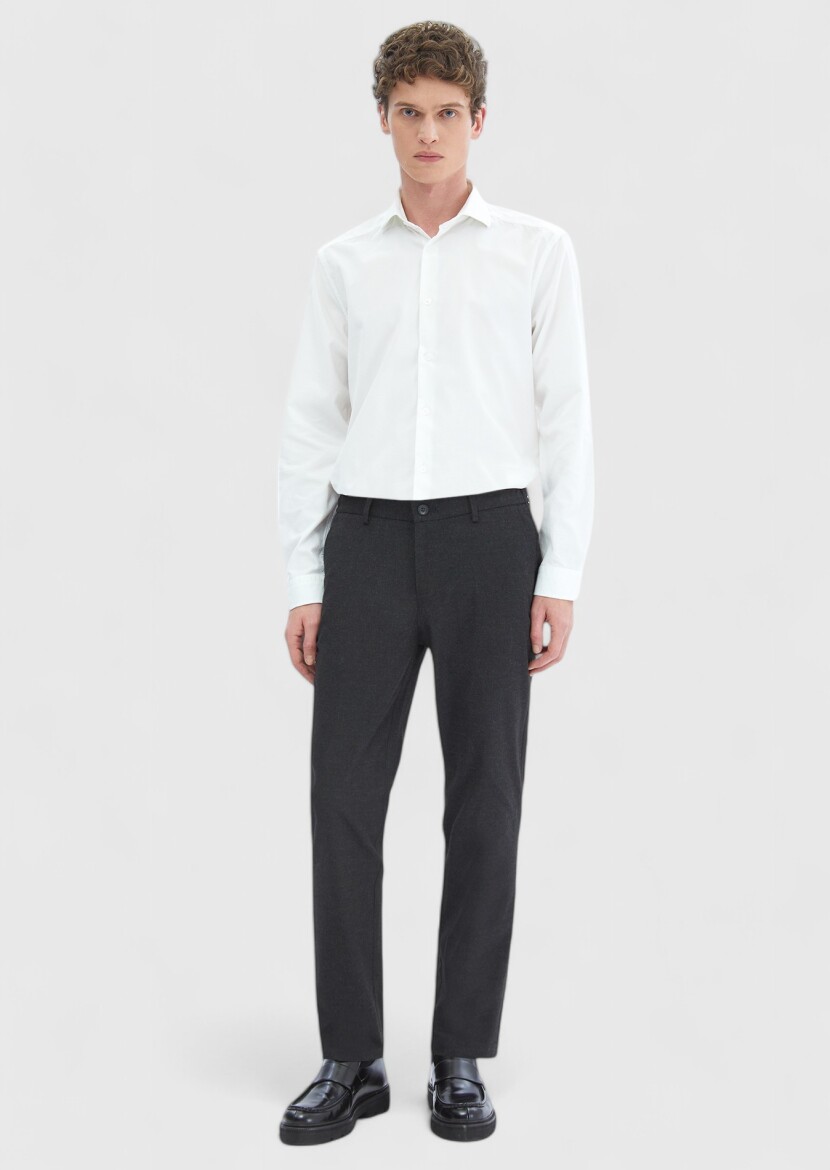 White Plain Casual Fit Weaving Casual 100% Cotton Shirt 