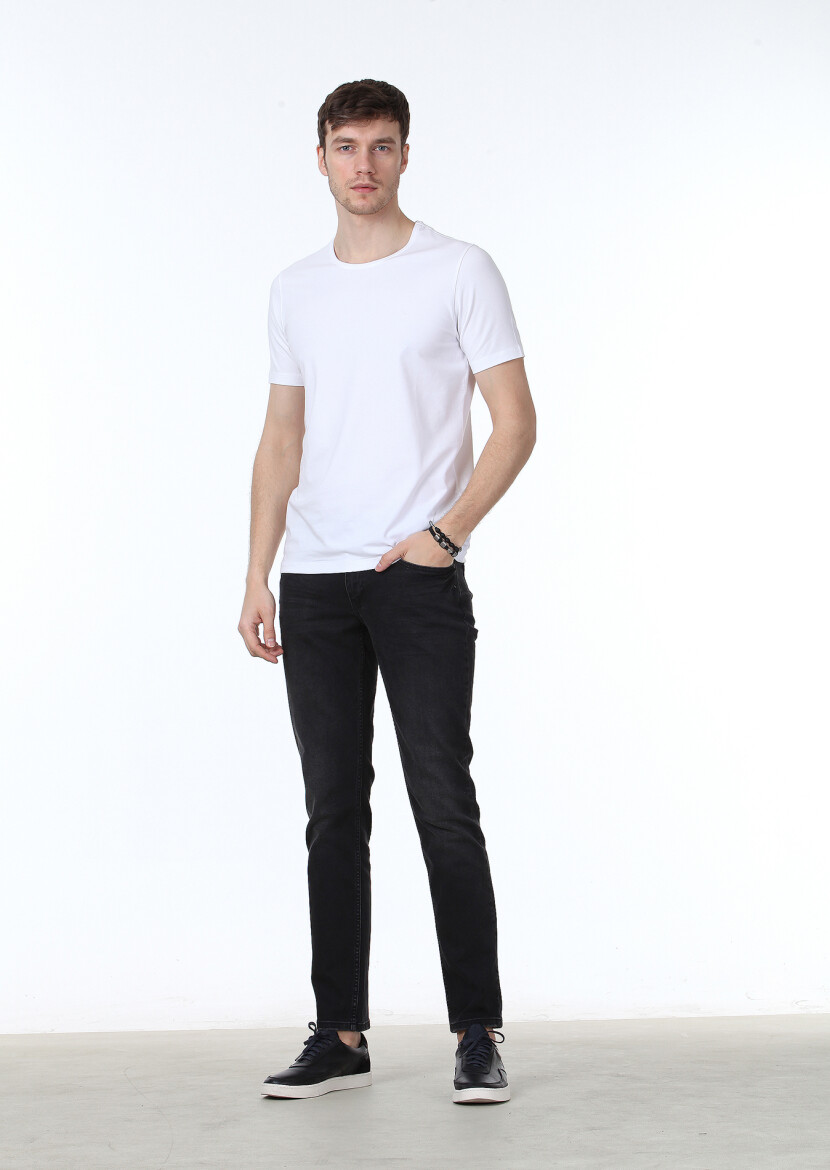 White Plain Cotton Blended T-Shirt 