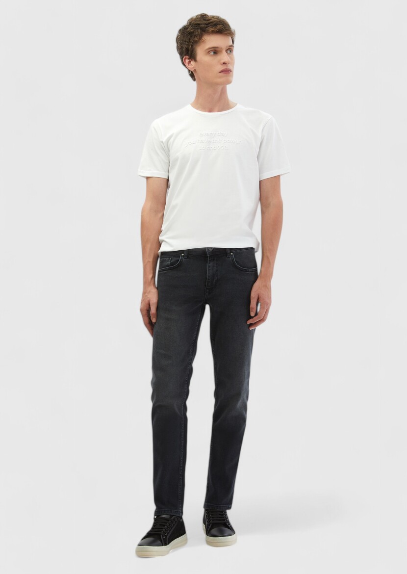 White Printed Crew Neck 100% Cotton T-Shirt 