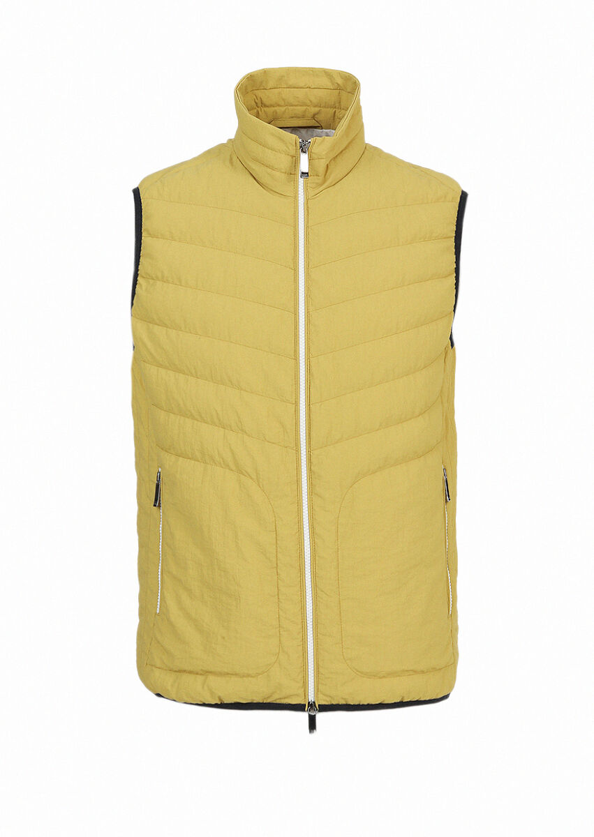 Yellow Weaving Puffer Vest - 6